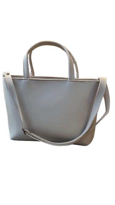 Chic Light Grey Handbag – With Elegant Tassel Charm