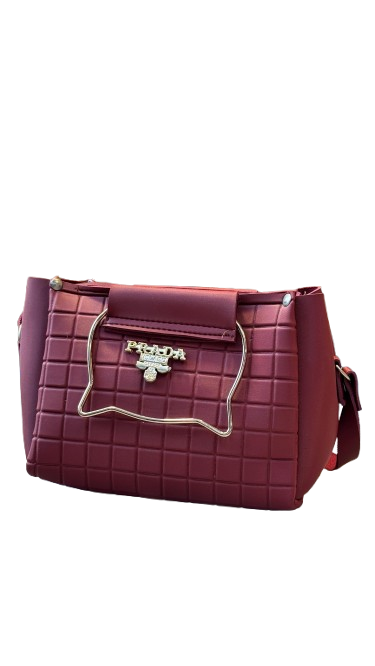 Elegant Red Patterned Clutch – Luxury Prada Inspired Design