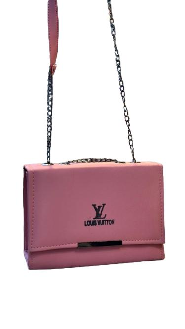 "Pink Louis Vuitton Crossbody Bag with Chain Strap "