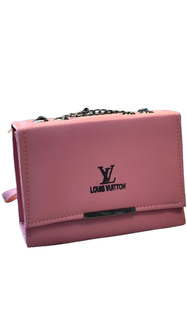 "Pink Louis Vuitton Crossbody Bag with Chain Strap "