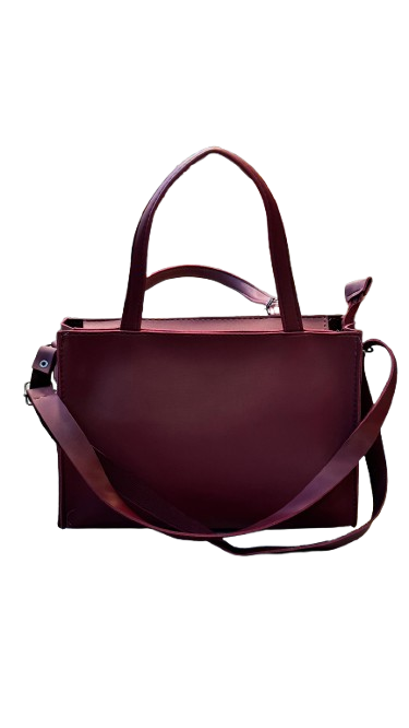 "Burgundy Coach Handbag with Gold Accents 👜💅"