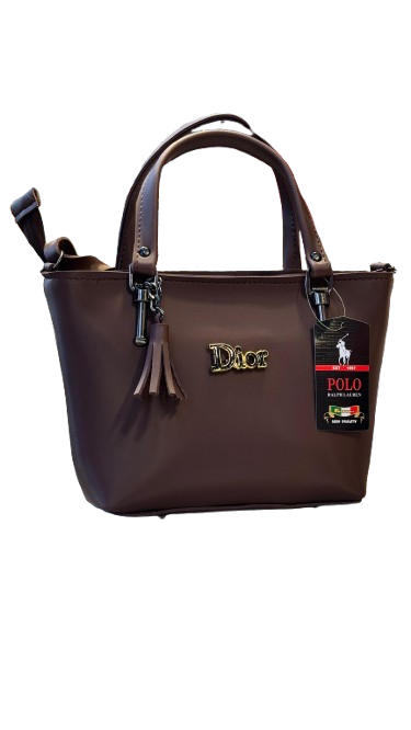 "Brown Dior Handbag with Polo Ralph Lauren Tag "