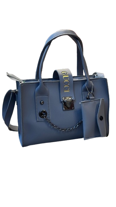 "Gray Gucci Handbag with Gold Accents 👜"