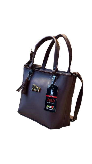 "Brown Dior Handbag with Polo Ralph Lauren Tag "