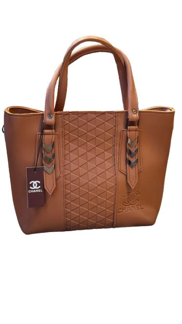 "Tan Chanel Handbag with Quilted Elegance "