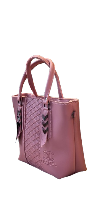 "Tan Chanel Handbag with Quilted Elegance "