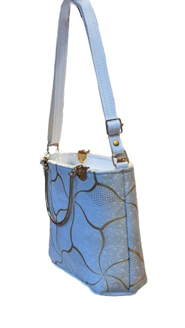 Elegant Black & White Handbags with Golden Pattern – Classy & Stylish
