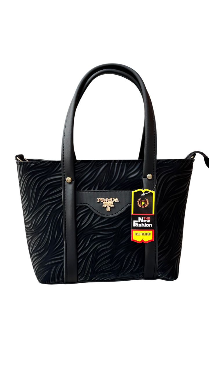 Elegant Black Textured Tote Bag for Women🖤